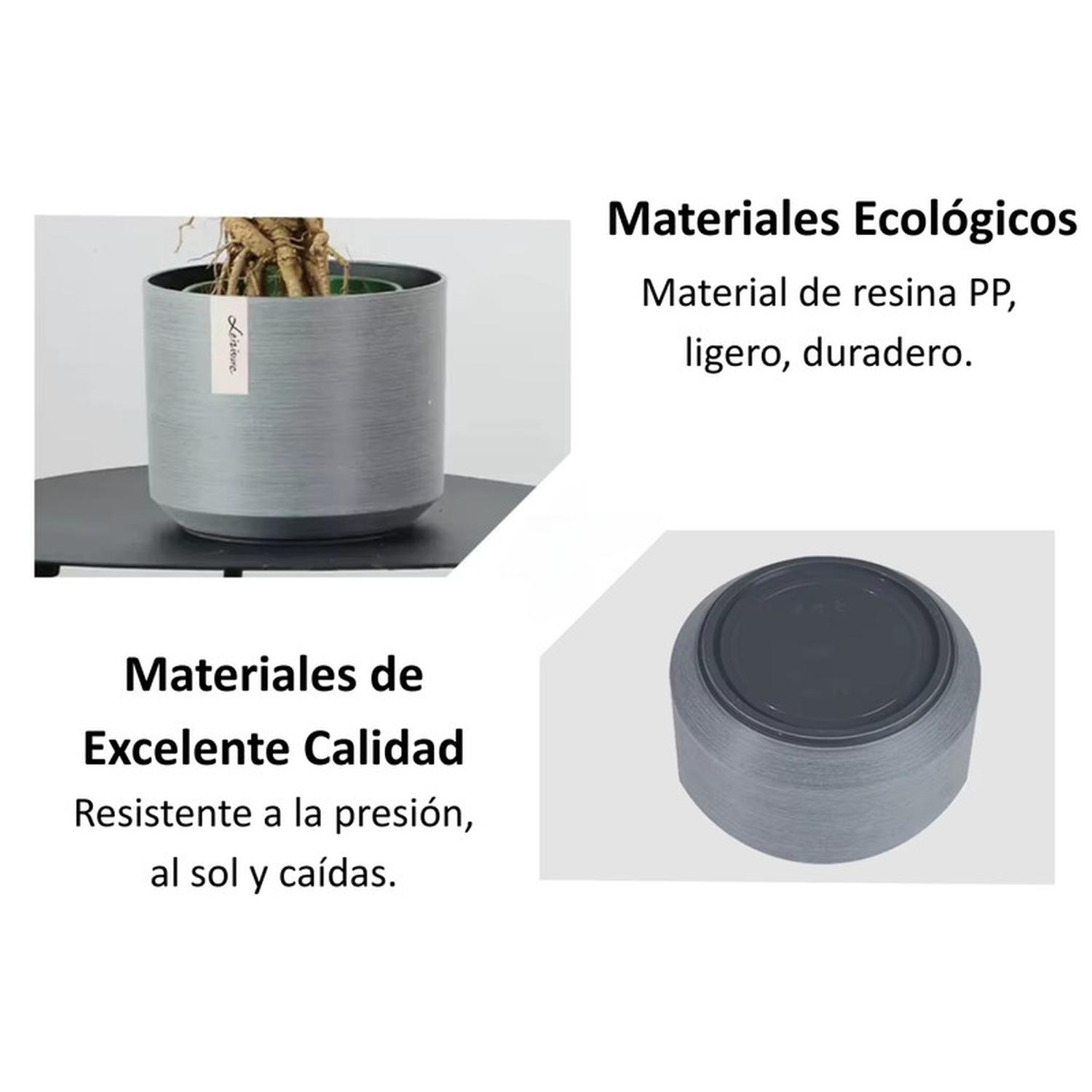MACETERO GRANDE PLASTICO RESISTENTE SIMIL PIEDRA 43X43X43CM - 2