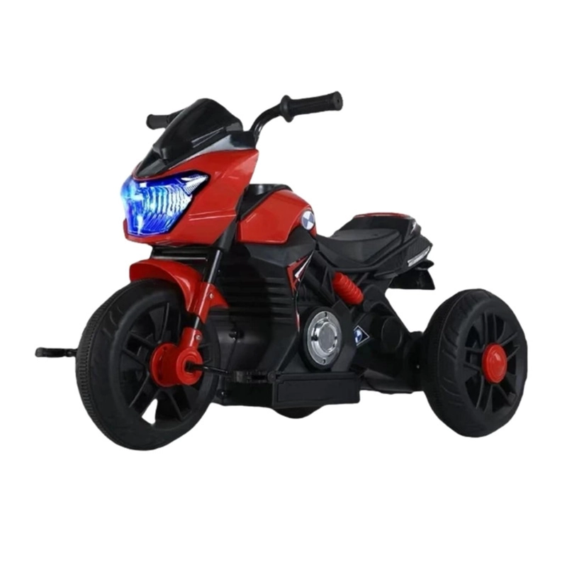 MOTO NIÑO ANTIVUELCO A BATERIA RECARGABLE LUZ Y SONIDO RED - 1