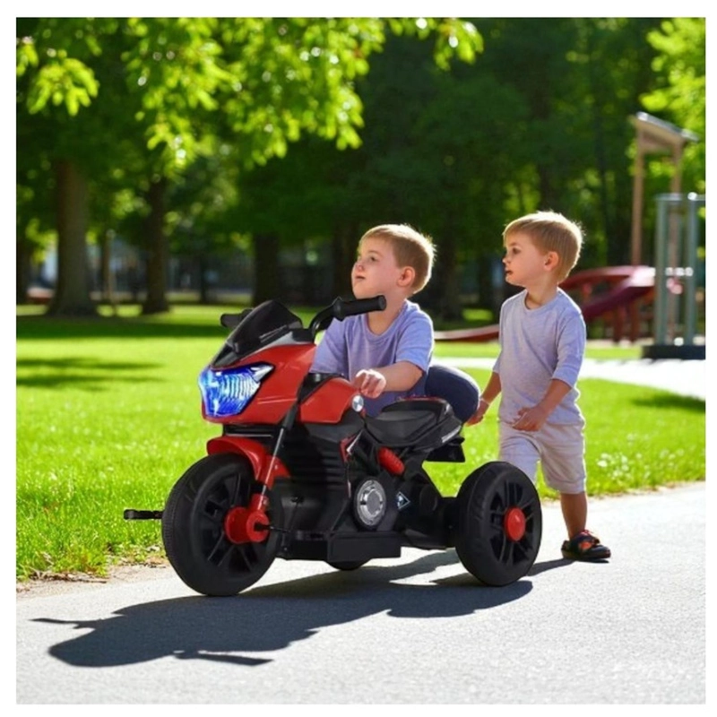 MOTO NIÑO ANTIVUELCO A BATERIA RECARGABLE LUZ Y SONIDO RED - 4