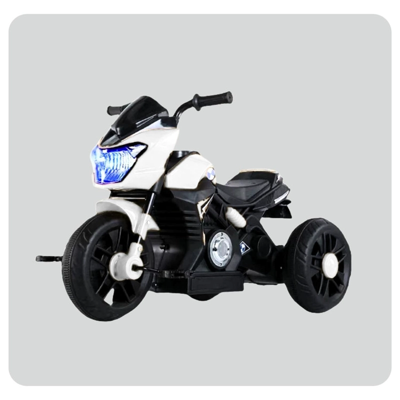MOTO NIÑO ANTIVUELCO AUCKLAND OUTDOOR PA-JEN-6189-WH A BATERIA RECARGABLE LUZ Y SONIDO BLANCA - 1