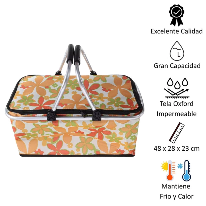 BOLSO AUCKLAND OUTDOOR TÉRMICO PLEGABLE ASTROMELIAS COOLER CANASTA PICNIC - 2