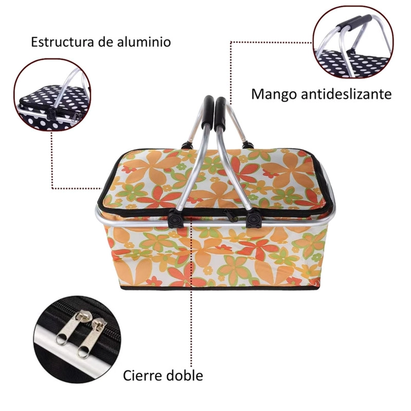 BOLSO AUCKLAND OUTDOOR TÉRMICO PLEGABLE ASTROMELIAS COOLER CANASTA PICNIC - 3