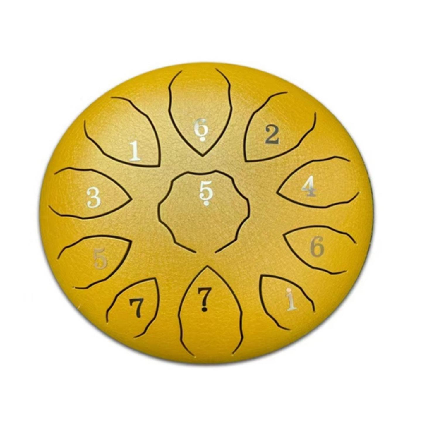 TAMBOR MOBII LENGUA ACERO MEDITACIÓN Y YOGA 6” 11 TONOS DORADO - 2