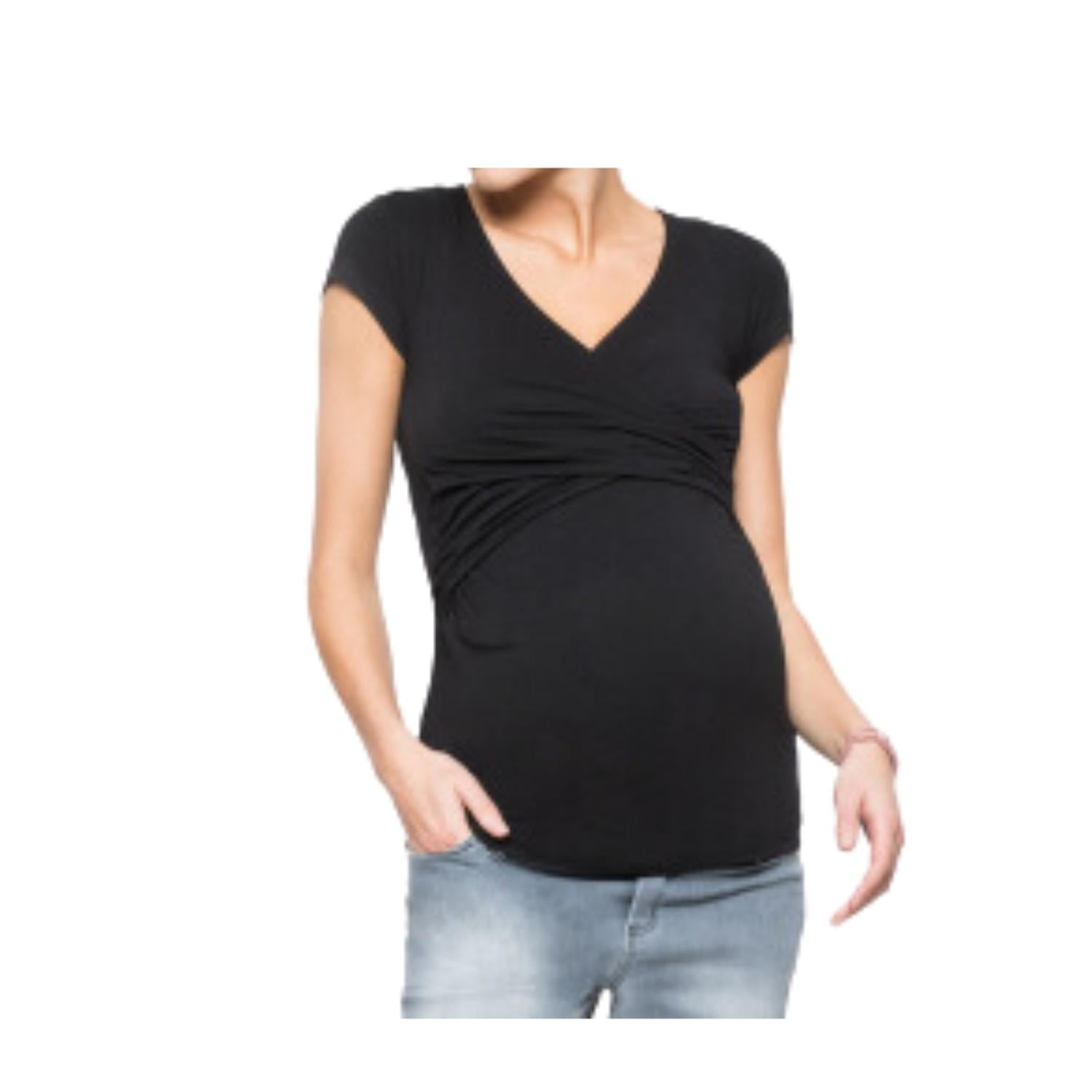POLERA LACTANCIA MATERNIDAD MANGA CORTA DANI NEGRA - 2