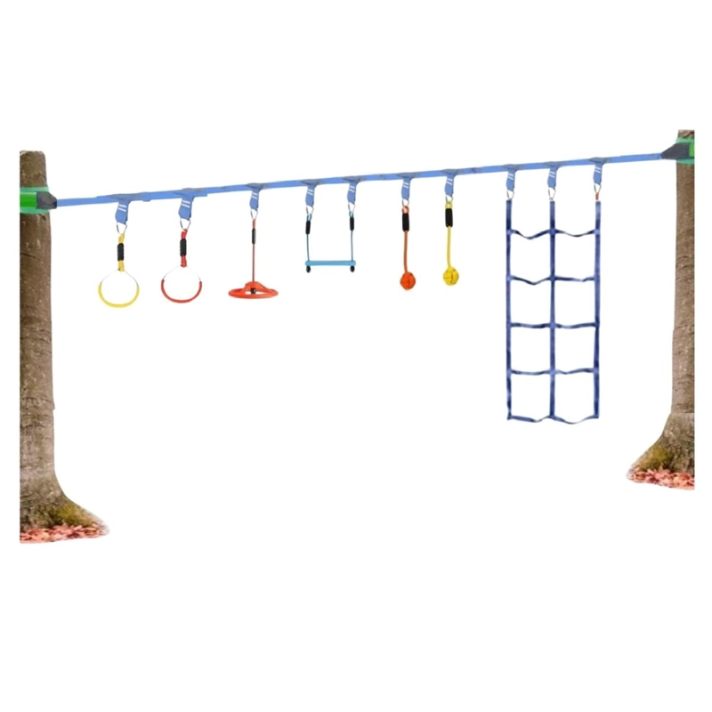 SET AUCKLAND OUTDOOR PA-OBST-KIT2 JUEGO OBSTÁCULOS NIÑOS CARRERA 7 KIT NINJA WARRIOR SLACKLINE - 5