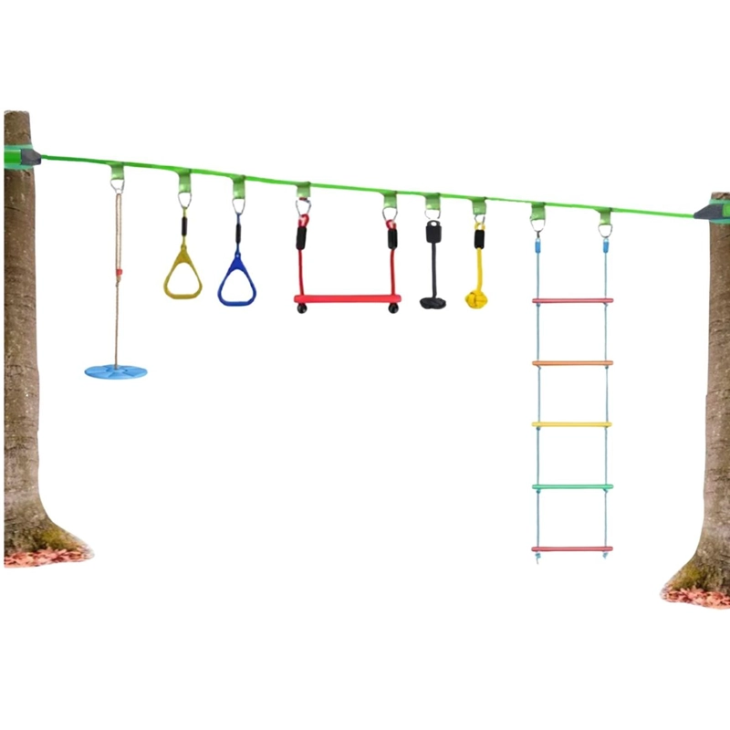 SET AUCKLAND OUTDOOR PA-OBST-KIT1 JUEGO OBSTÁCULOS CARRERA 7 KIT SLACKLINE NINJA WARRIOR NIÑOS - 8