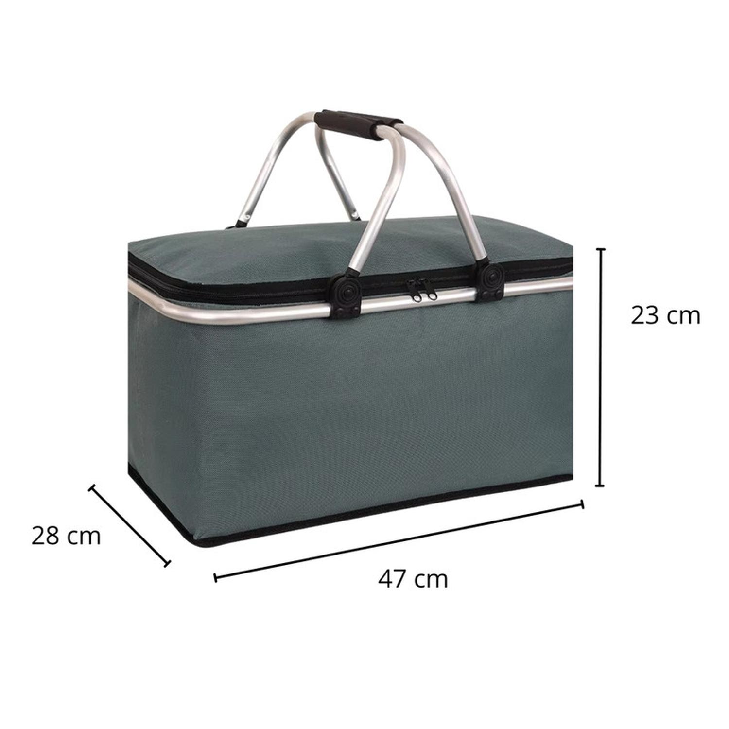 BOLSO TERMICO PLEGABLE GRIS COOLER CANASTA PICNIC - 4