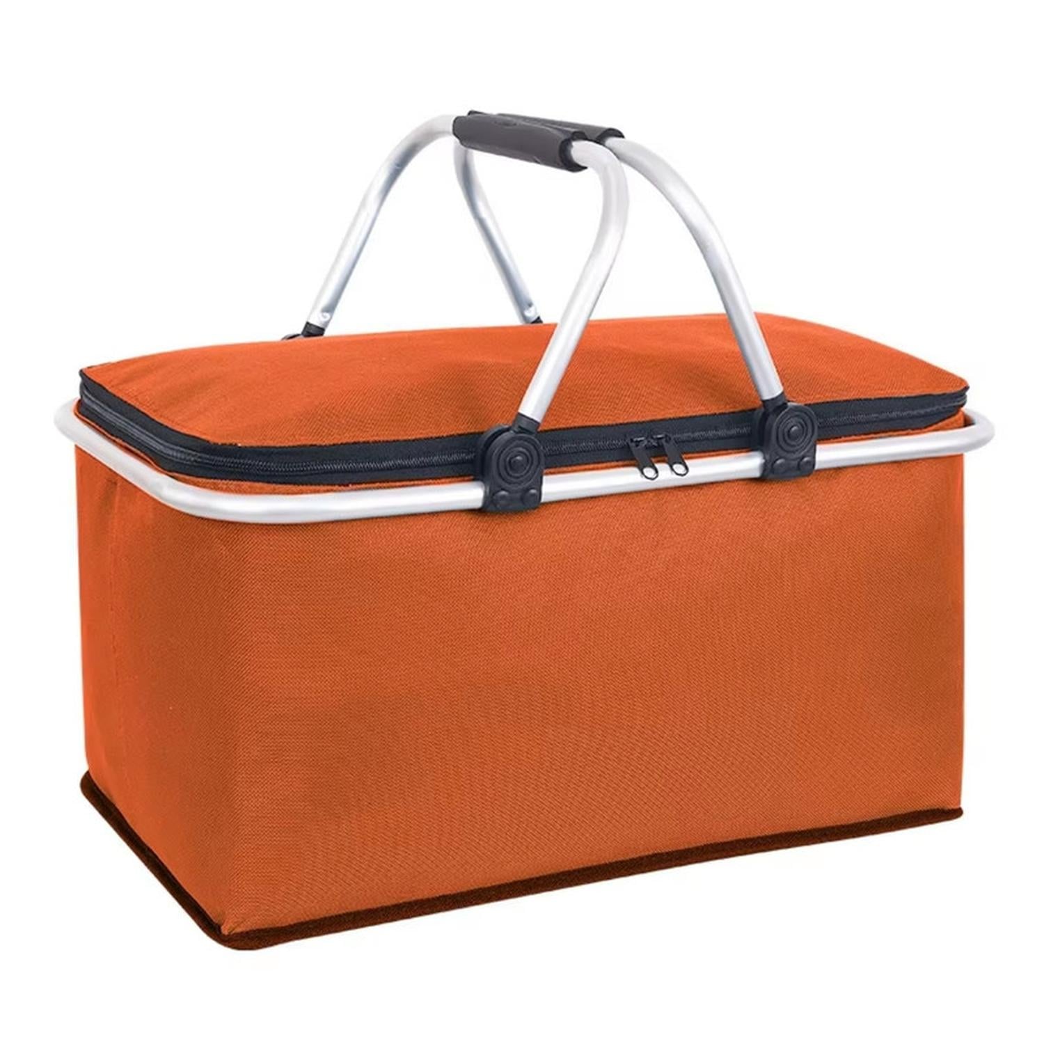 BOLSO TERMICO PLEGABLE NARANJA COOLER CANASTA PICNIC - 1