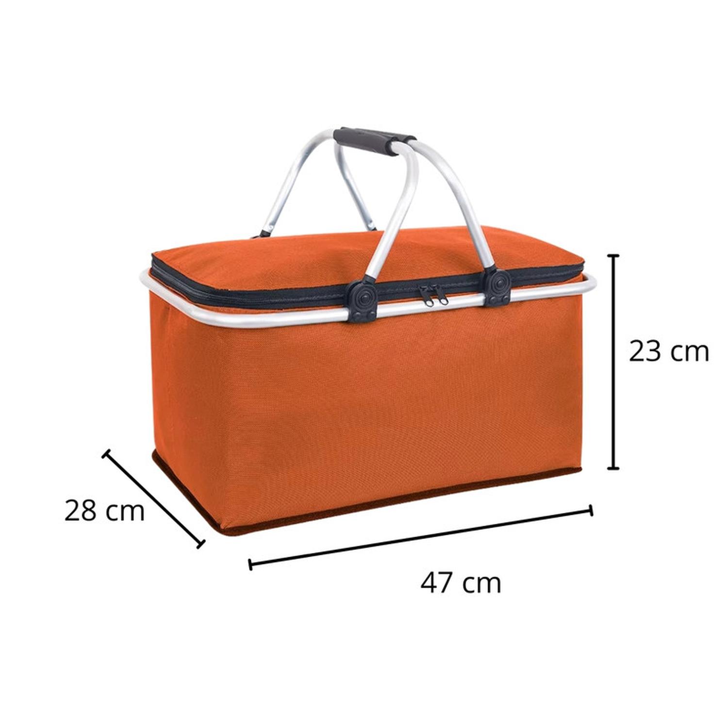 BOLSO TERMICO PLEGABLE NARANJA COOLER CANASTA PICNIC - 4