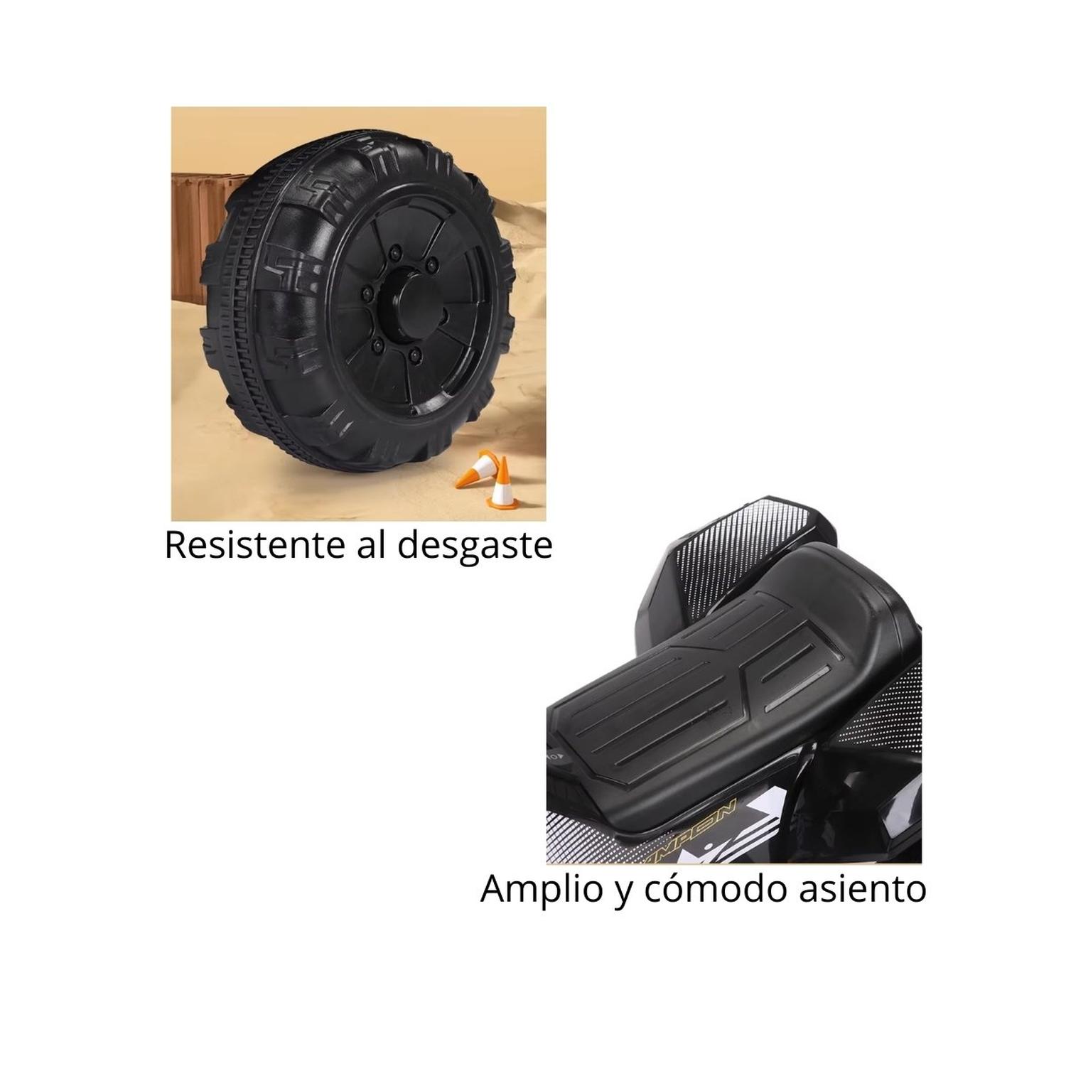 MOTO ELECTRICA BATERIA AUTO NIÑO LUZ Y SONIDO 518 NEGRA - 5