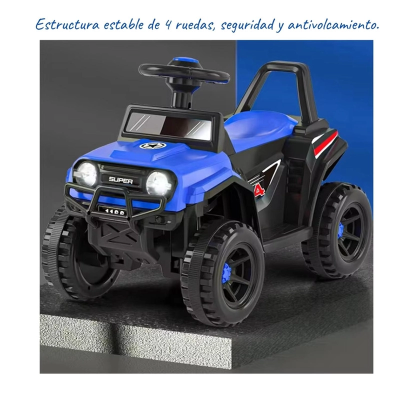 MOTO ELECTRICA AUCKLAND OUTDOOR BATERIA JEEP NIÑO LUCES Y SONIDO 1166 AZUL - 6
