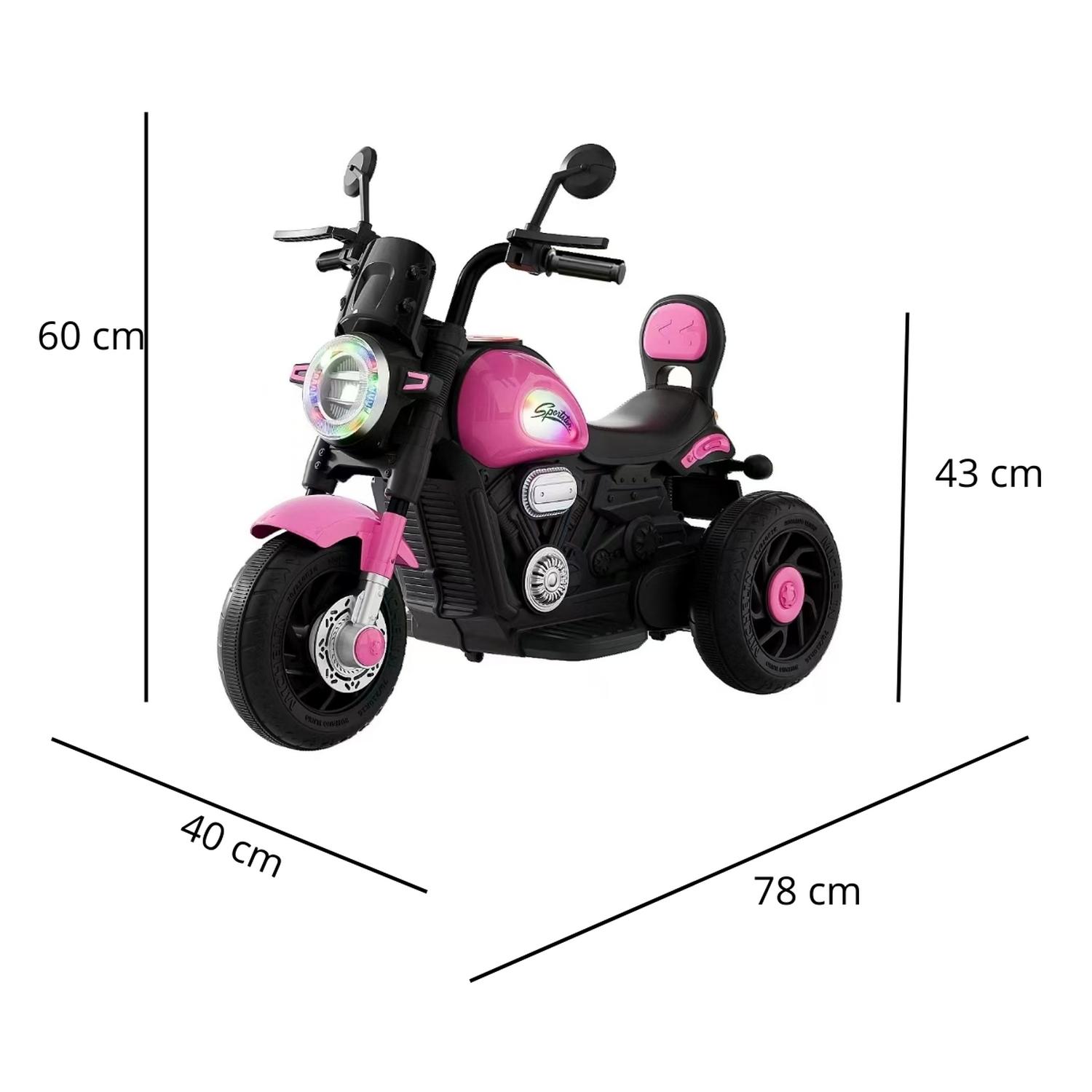 AUTO ELECTRICO MOTO JUGUETE INFANTIL A BATERIA 518 FUCSIA - 2