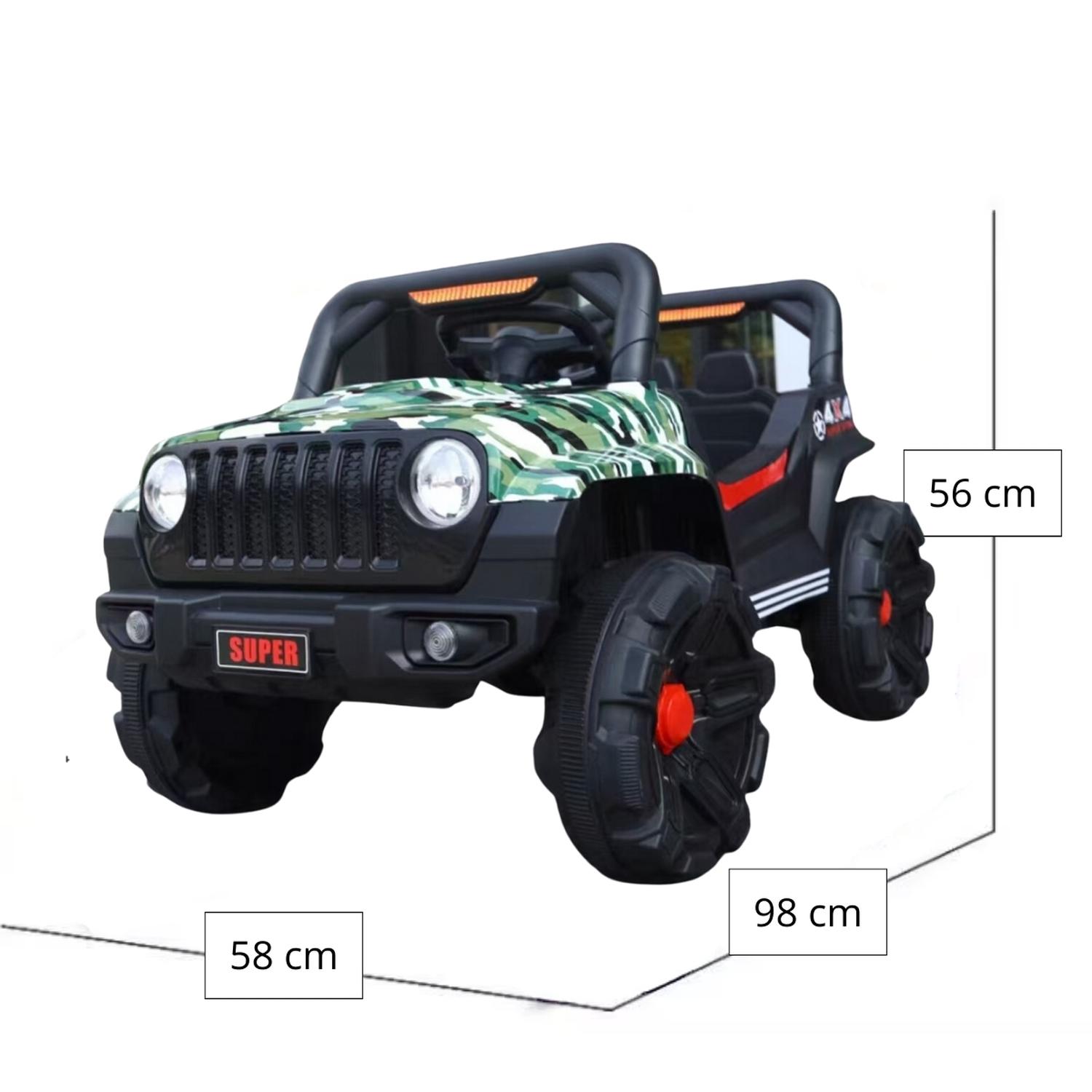 AUTO ELECTRICO INFANTIL JEEP BATERIA CON CONTROL 2188PP VERDE - 2