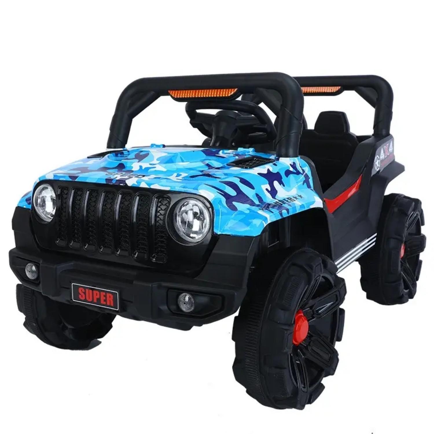 AUTO ELECTRICO INFANTIL JEEP BATERIA CON CONTROL 2188PP AZUL - 1