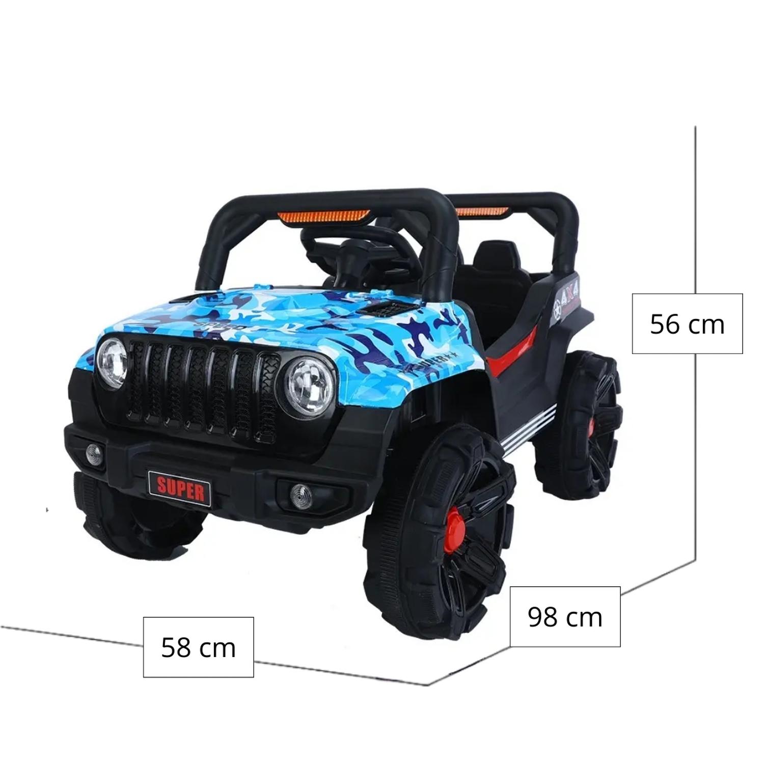 AUTO ELECTRICO INFANTIL JEEP BATERIA CON CONTROL 2188PP AZUL - 2