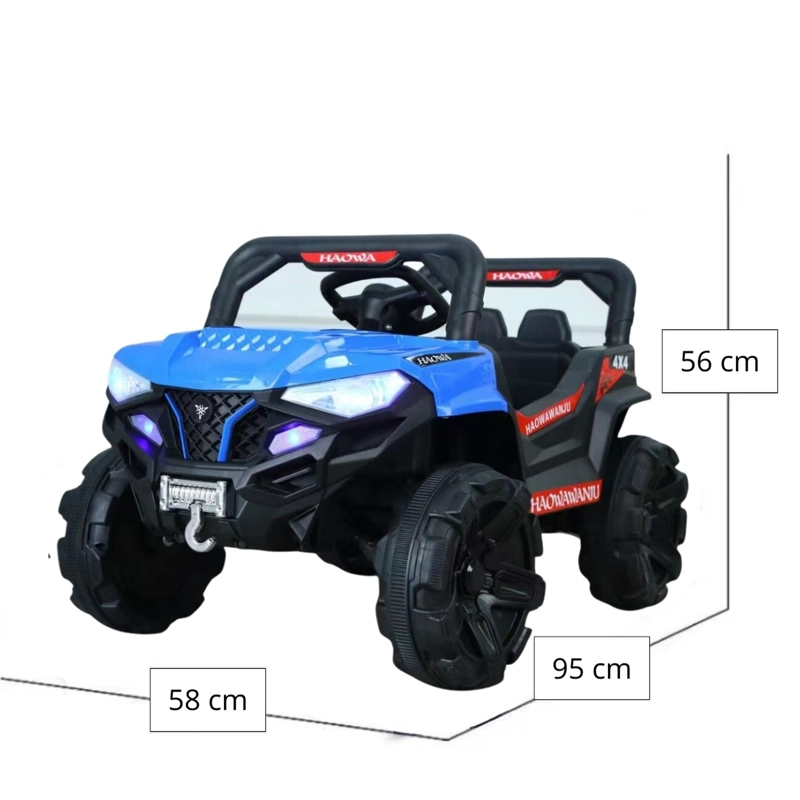 AUTO ELECTRICO JEEP INFANTIL A BATERIA CON CONTROL 1688 AZUL - 2