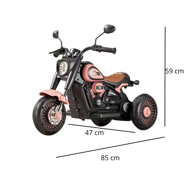 MOTO JUGUETE AUTO ELECTRICO INFANTIL BATERIA M818 ROSA - 2