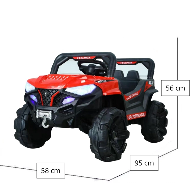 AUTO ELECTRICO JEEP INFANTIL A BATERIA CON CONTROL 1688 ROJO - 3