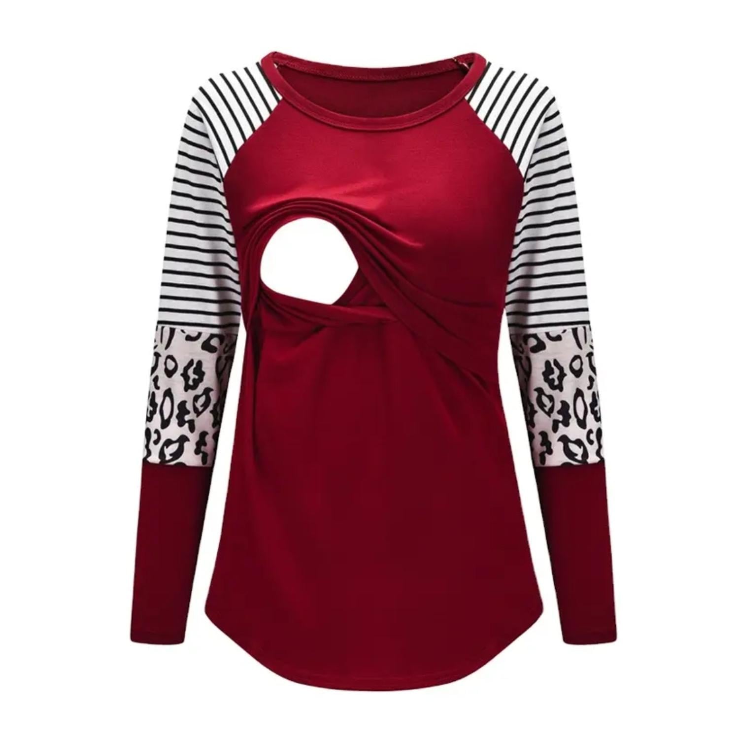 POLERA MANGA LARGA MUJER KIVARA BURDEO LACTANCIA MATERNIDAD GINA - 1