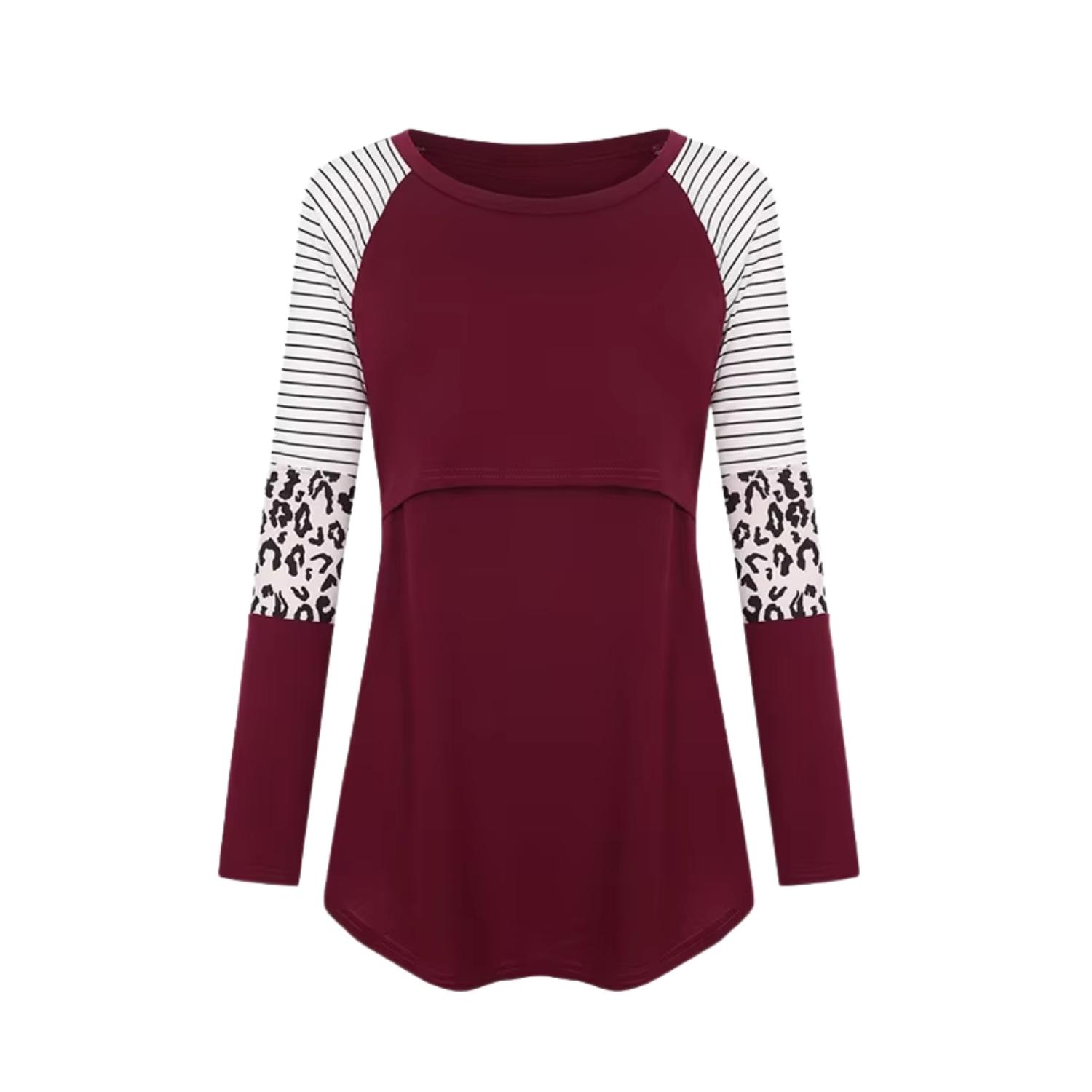 POLERA MANGA LARGA MUJER KIVARA BURDEO LACTANCIA MATERNIDAD GINA - 5