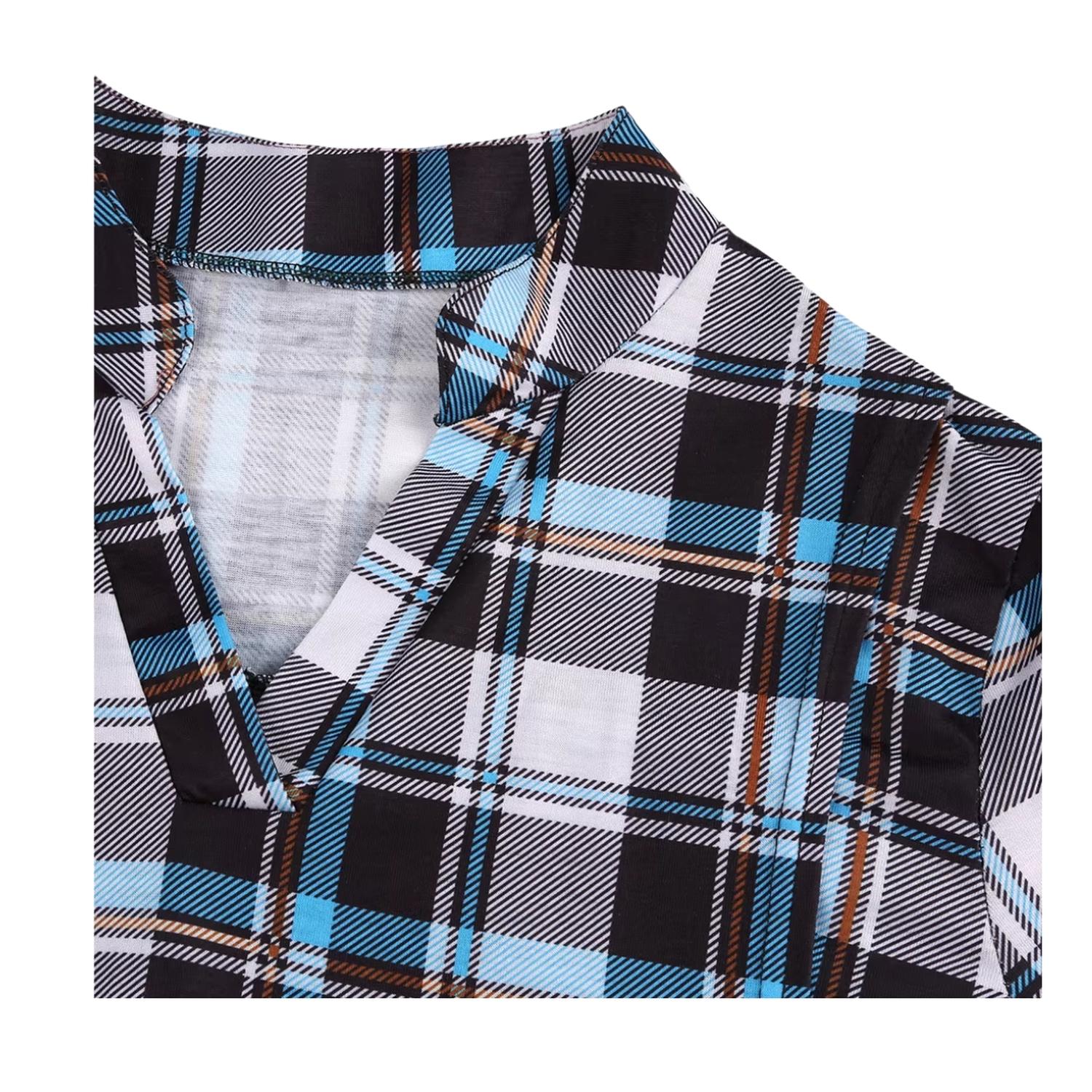 POLERA MANGA LARGA MUJER KIVARA NEGRA LACTANCIA MATERNIDAD CAMISA CUADRO - 3