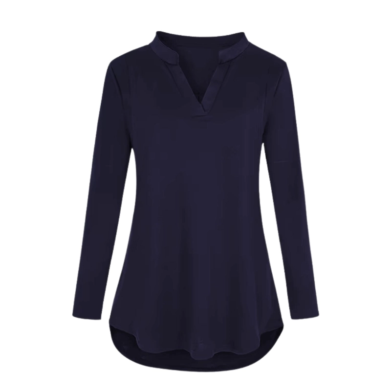 POLERA MANGA LARGA MUJER KIVARA AZUL MARINO LACTANCIA MATERNIDAD CAMISA NAVY - 5
