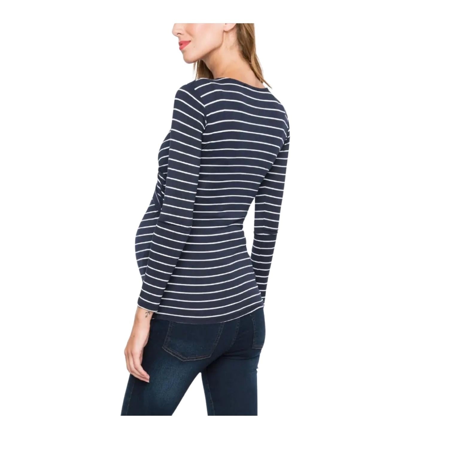 POLERA MANGA LARGA MUJER KIVARA AZUL MARINO LACTANCIA MATERNIDAD ROSI - 2
