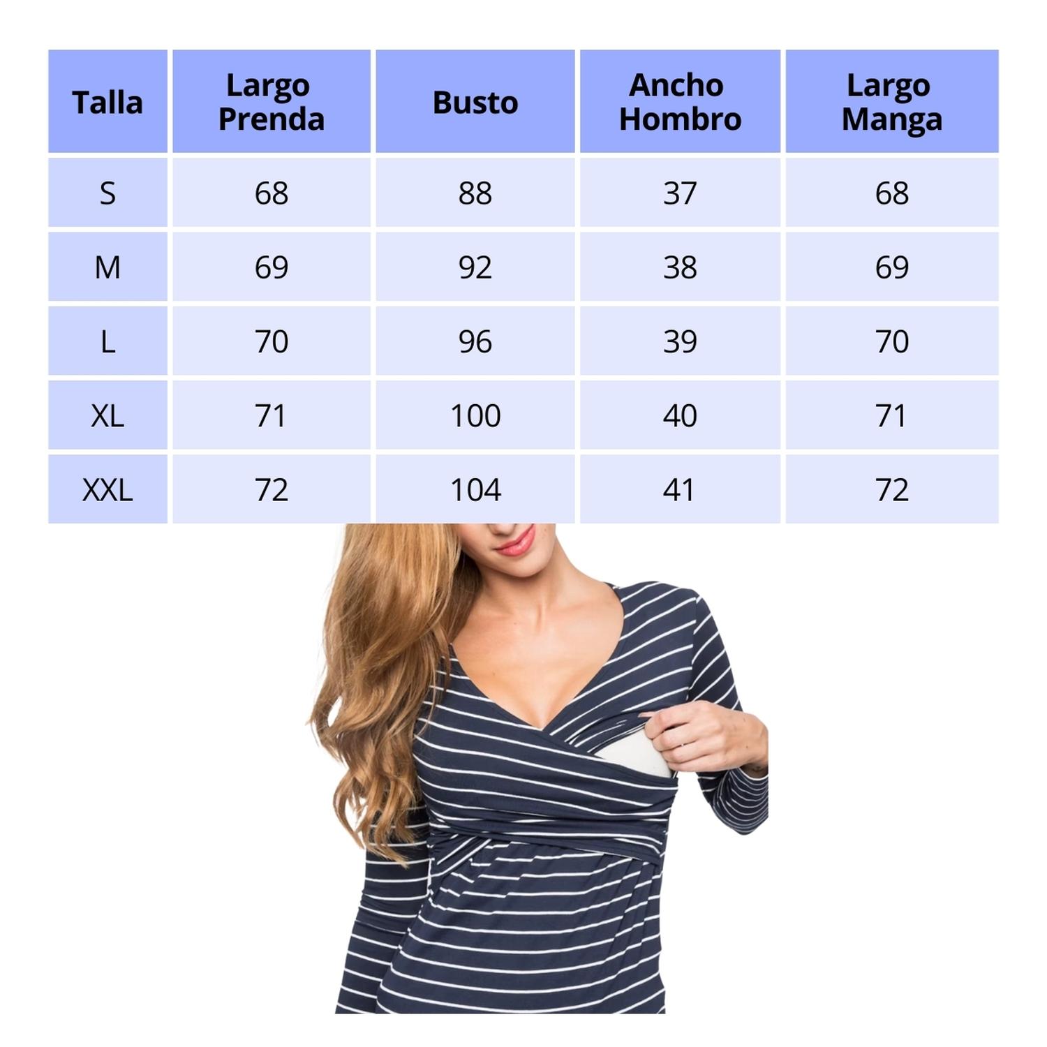 POLERA MANGA LARGA MUJER KIVARA AZUL MARINO LACTANCIA MATERNIDAD ROSI - 4