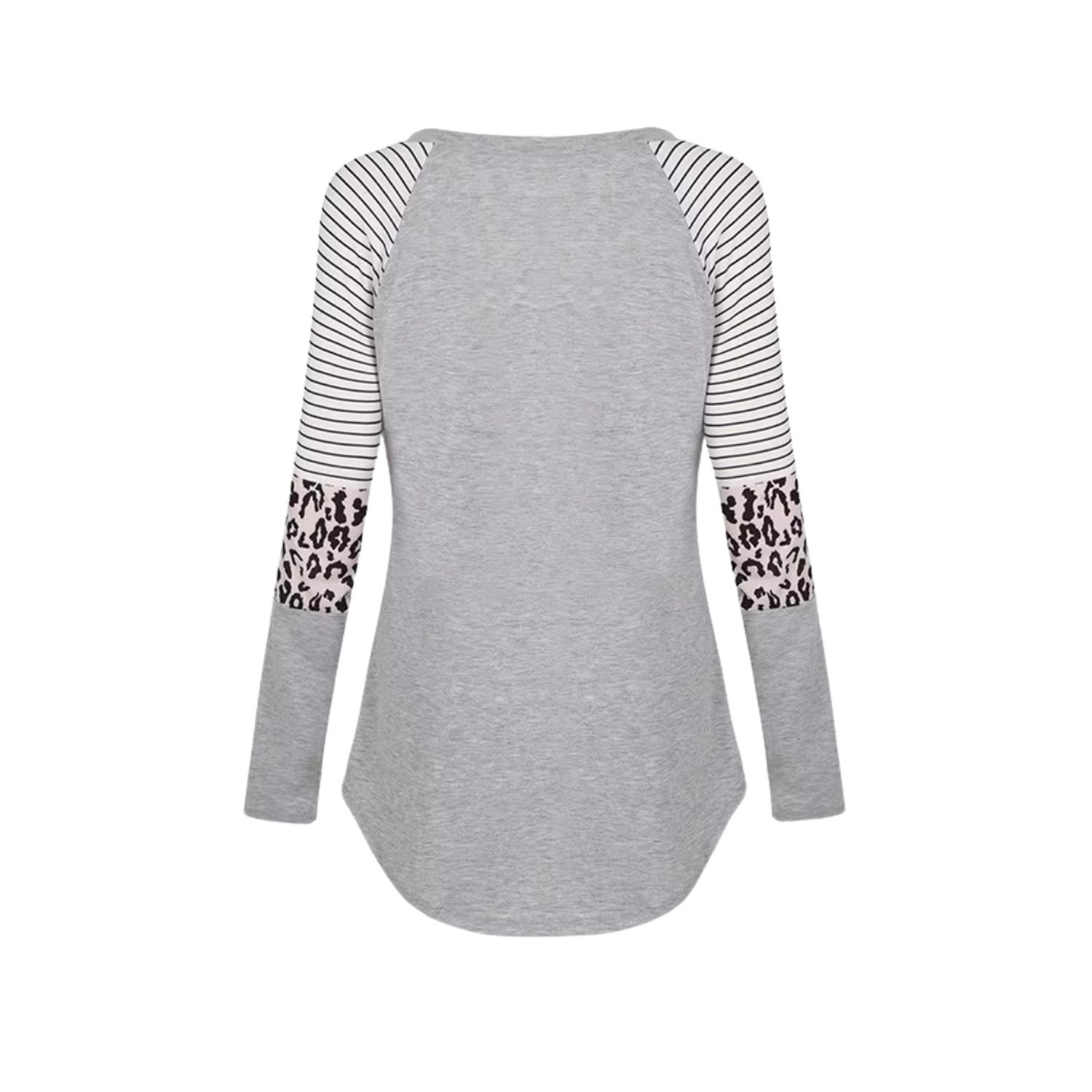 POLERA MANGA LARGA MUJER KIVARA GRIS LACTANCIA MATERNIDAD GINA - 3