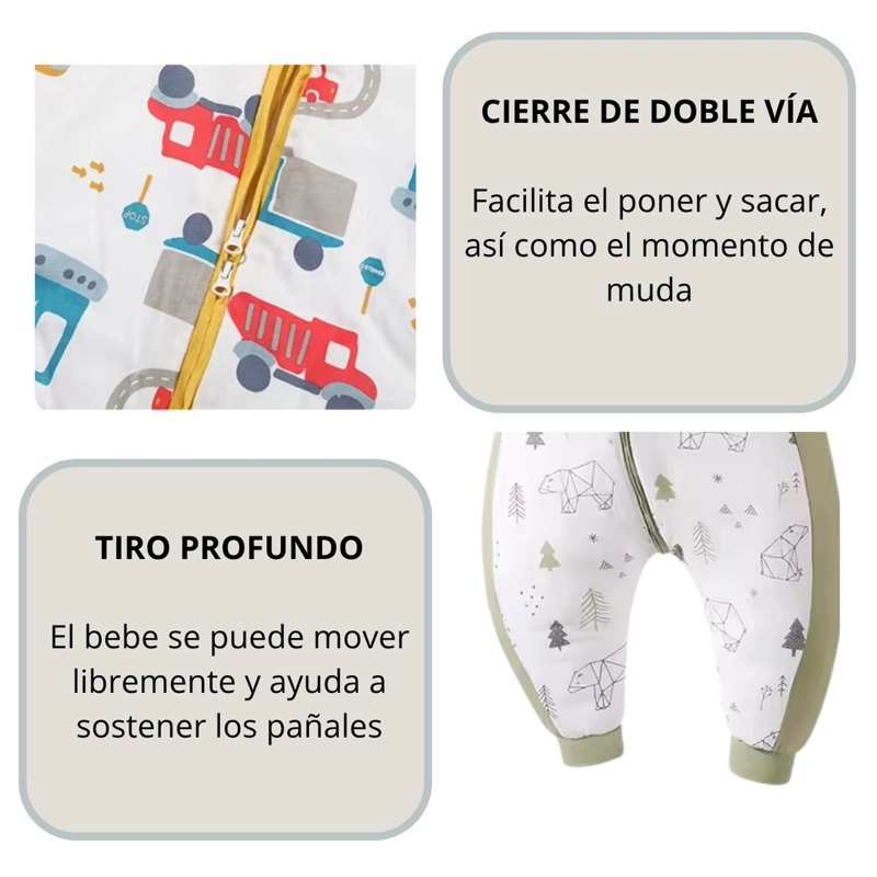 SAQUITO DE DORMIR BEBE CON PIE TOG 2.5 PIJAMA SACO DORMIR - 3