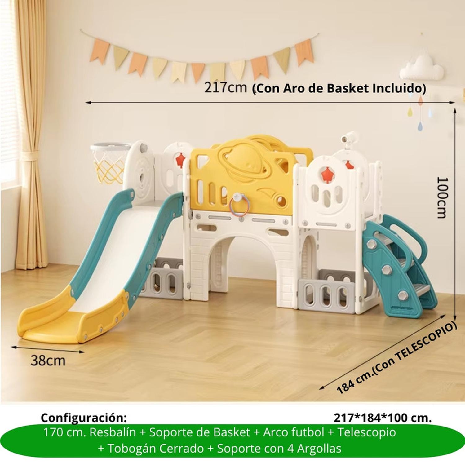 JUEGO RESBALIN TOBOGAN ARO BASKET TELESCOPIO ROCKET - 3