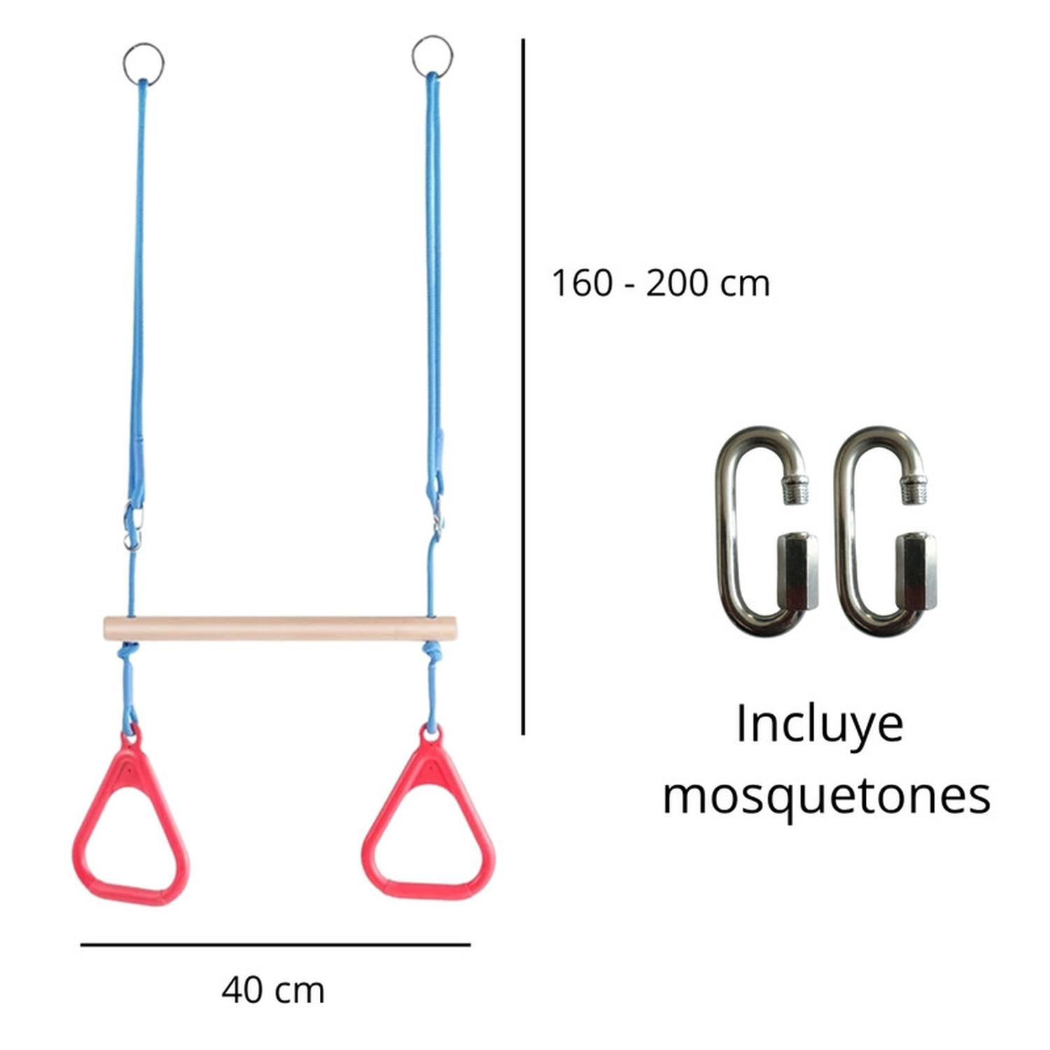 COLUMPIO BARRA TRAPECIO CON ANILLOS GIMNASIO - 5