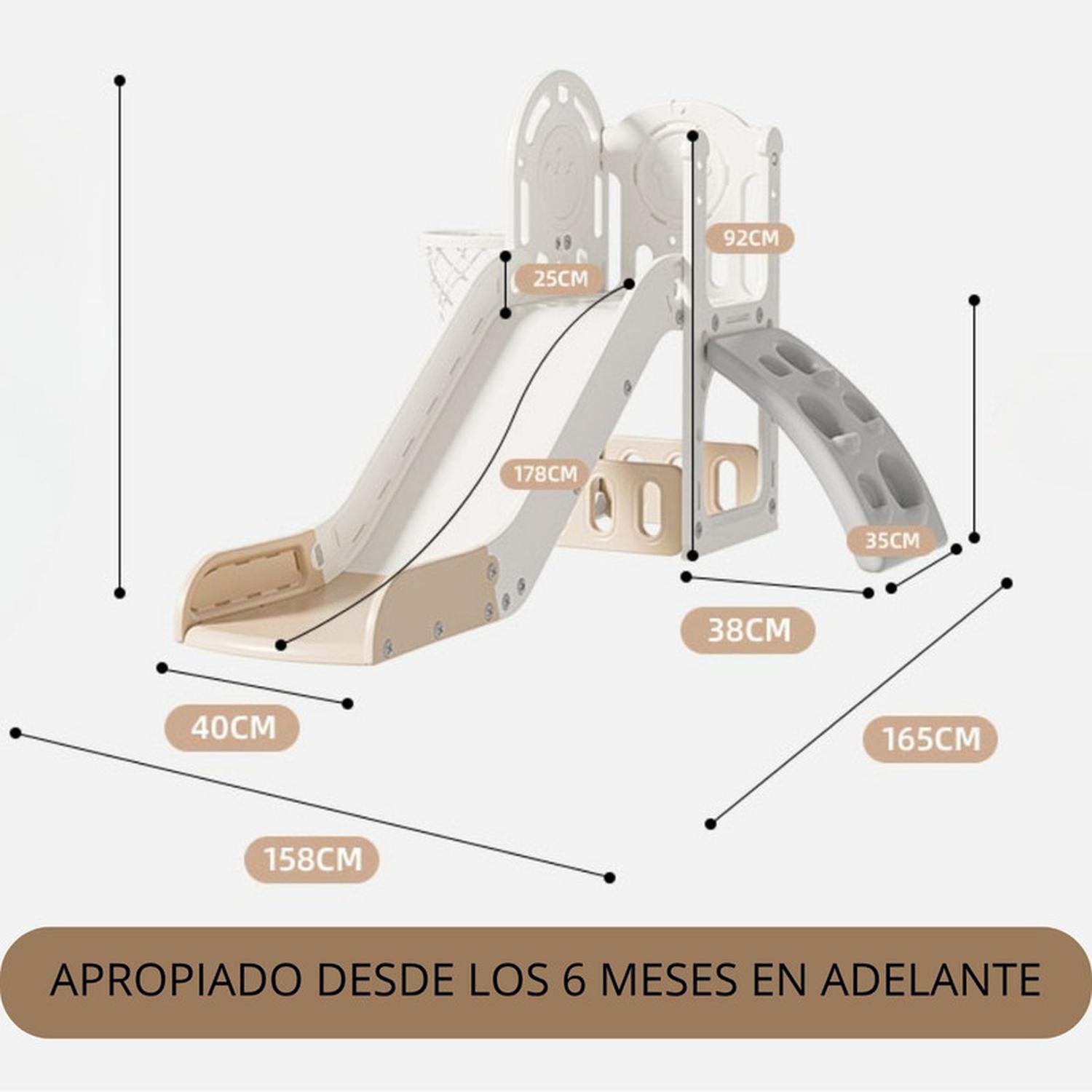 JUEGO RESBALIN INFANTIL + ESCALADA TOBOGAN TORRE ROJO - 4