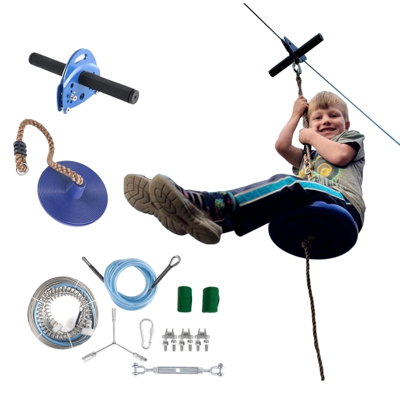 TIROLESA 30M CON FRENO JUEGO ZIPLINE KIT TIROLINA CANOPY - 1