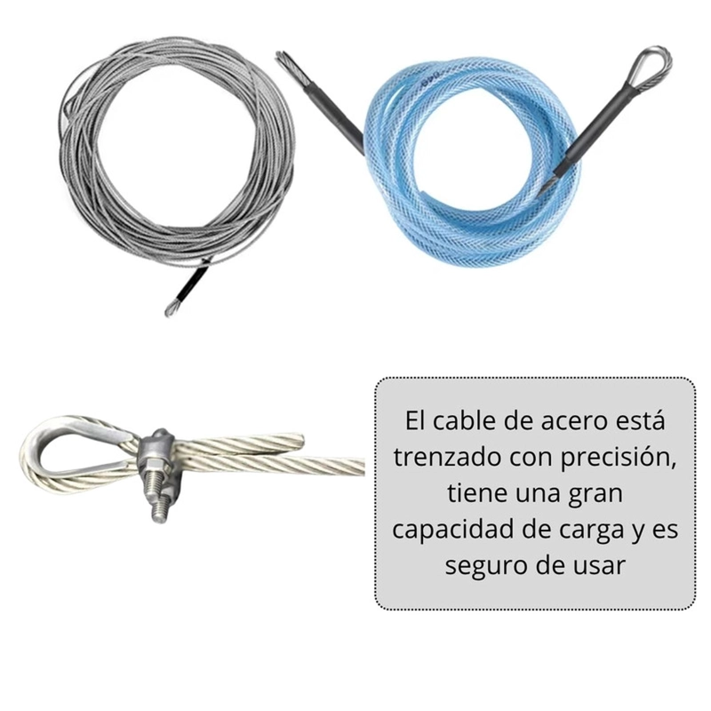 TIROLESA 30M CON FRENO JUEGO ZIPLINE KIT TIROLINA CANOPY - 7