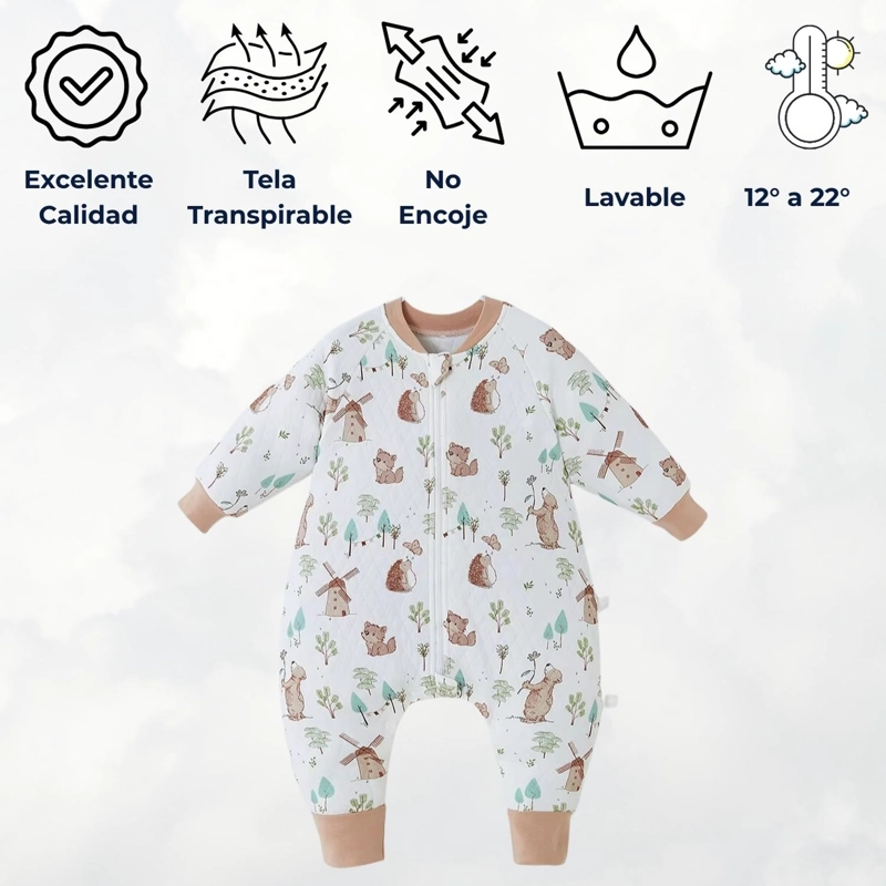 SAQUITO DE DORMIR PIJAMA BEBE TOG 1.5 CON PIE Y BRAZOS - 4
