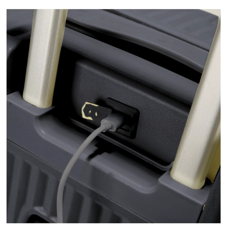 MALETA TAPA DURA MODERNA 71X44X27 CM PORTA VASO USB GRIS - 4