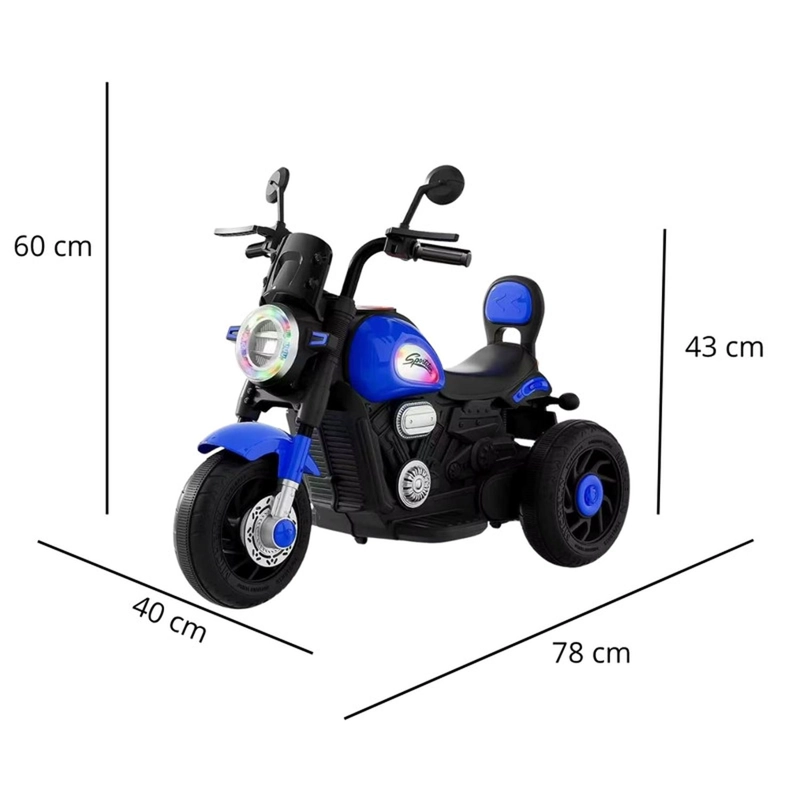 AUTO ELECTRICO MOTO JUGUETE INFANTIL A BATERIA 518 AZUL - 6