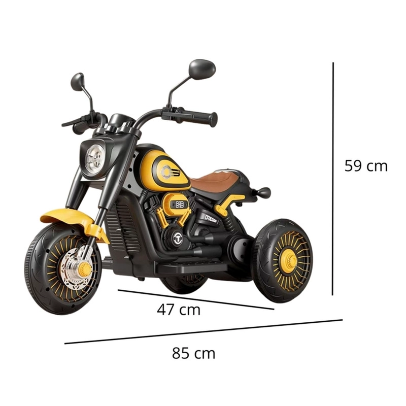 MOTO JUGUETE AUTO ELECTRICO INFANTIL BATERIA M818 AMARILLA - 3