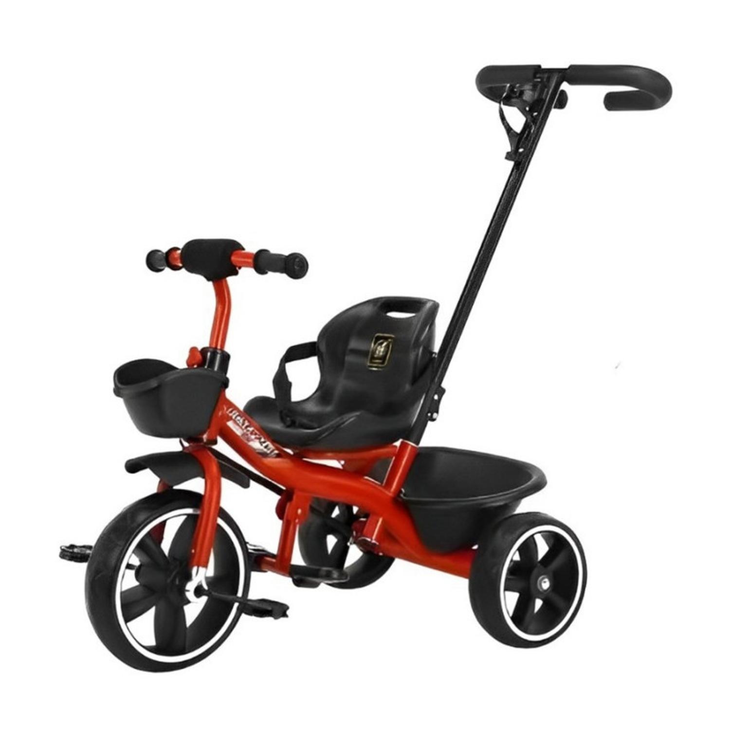 TRICICLO INFANTIL MANGO DE EMPUJE ALTO ASIENTO GRANDE ROJO - 1