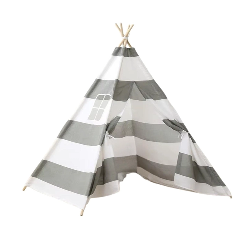 CARPA TIPI NIÑOS INFANTIL 160 CM RAYAS GRIS DECORACION - 1