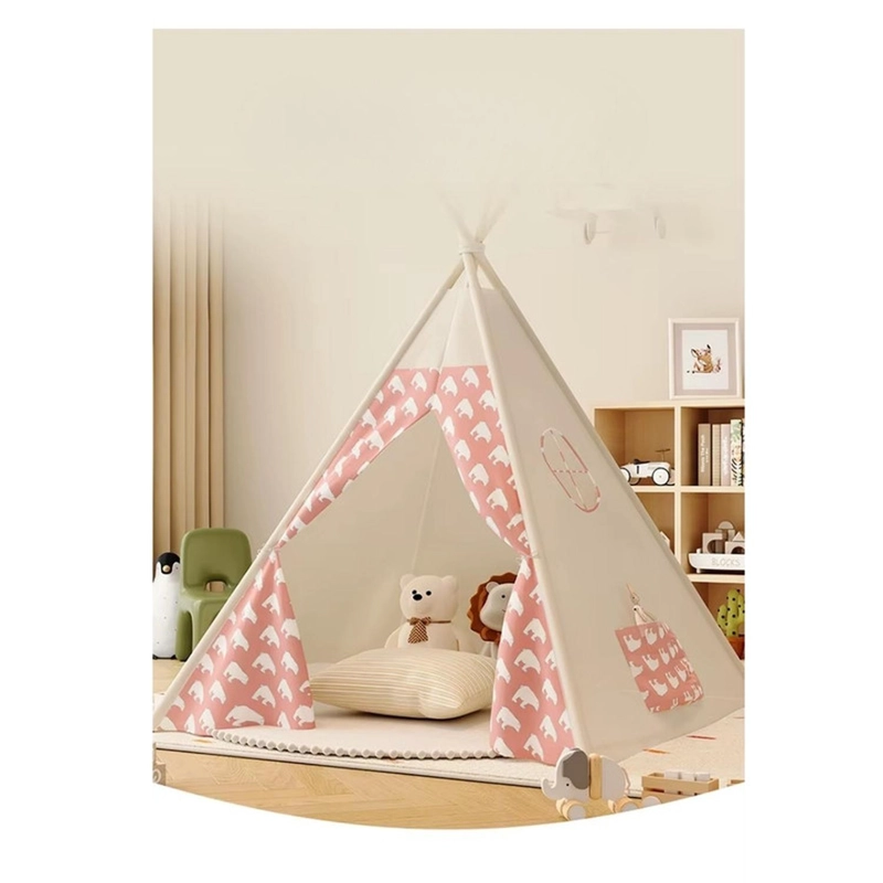 CARPA TIPI NIÑOS INFANTIL 160 CM OSO ROSADOS DECORACION - 3