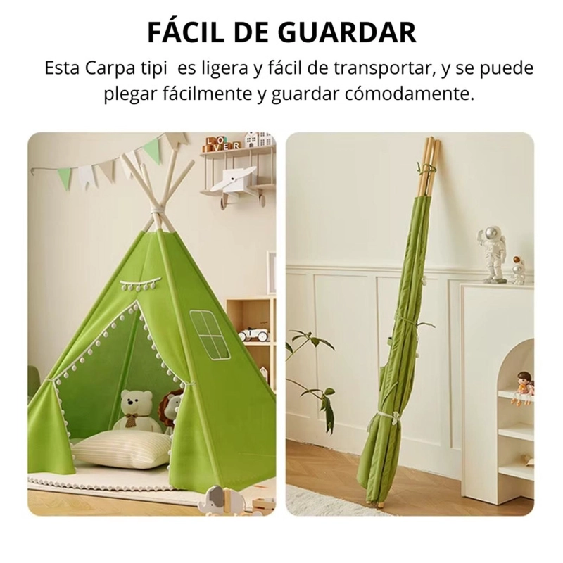 CARPA TIPI NIÑOS INFANTIL 160 CM OSO ROSADOS DECORACION - 6