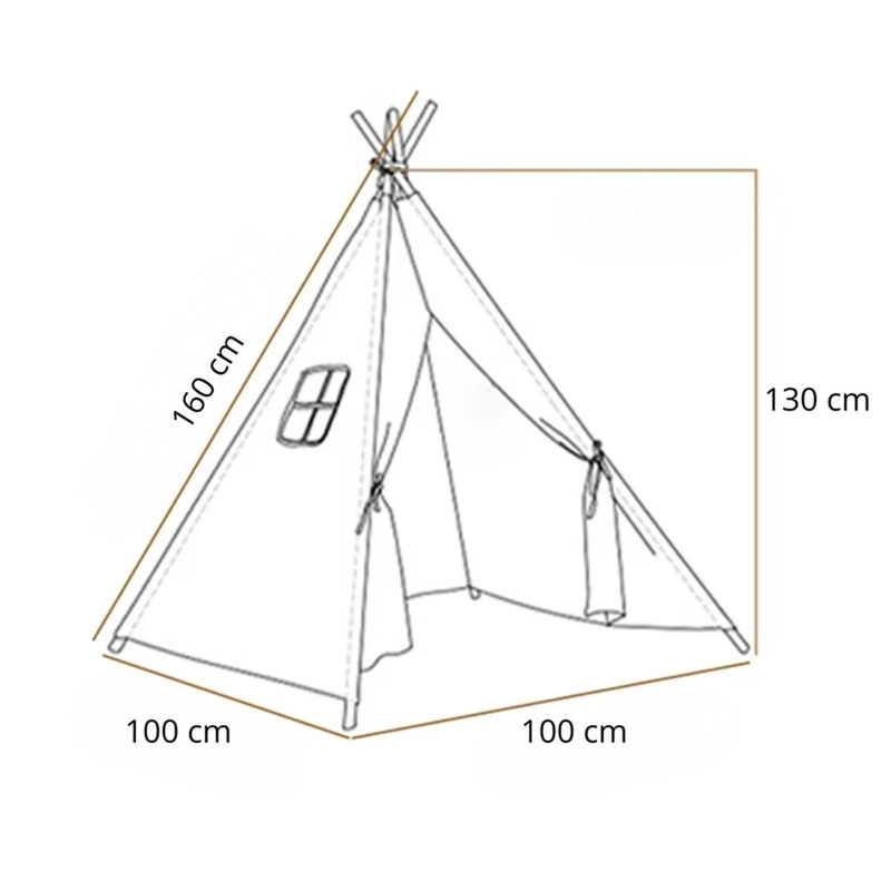 CARPA TIPI NIÑOS INFANTIL 160 CM CELESTE JUGUETE DECORACION - 7