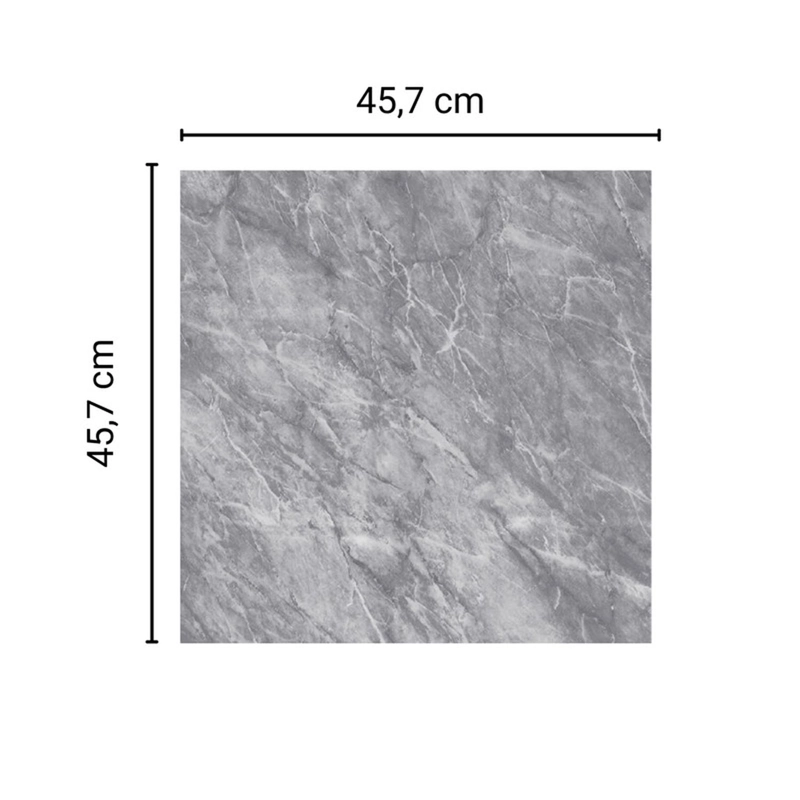 PISO VINILICO SIMIL PORCELANATO 45,7X45,7 PIEDRA GRIS - 3