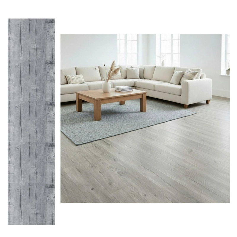 PISO VINILICO ADHESIVO SIMIL MADERA 91,4X15,2 GRIS ACERO - 1