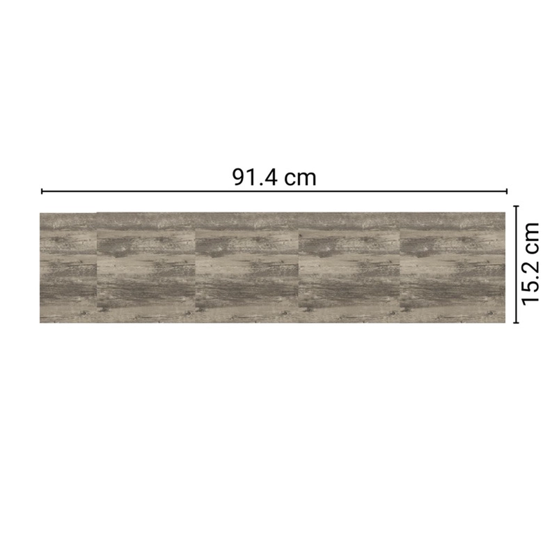 PISO VINILICO ADHESIVO SIMIL MADERA 91,4X15,2 GRIS HUMO - 5