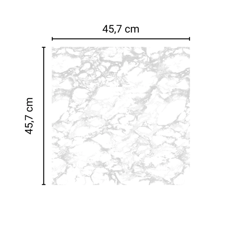 PISO VINILICO SIMIL PORCELANATO 45,7X45,7 MARMOL BLANCO - 3