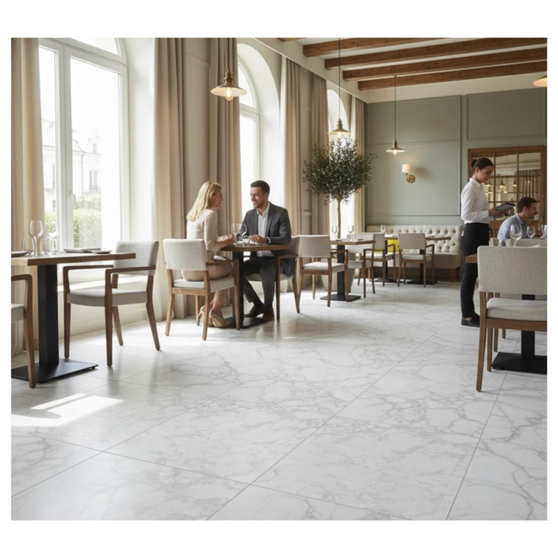 PISO VINILICO SIMIL PORCELANATO 45,7X45,7 MARMOL BLANCO - 4