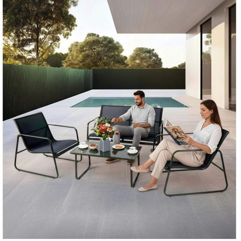 JUEGO DE TERRAZA LIVING MALLA SAINT ANDREW 4 PIEZAS EXTERIOR - 4